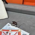 Hermes Mini Pop H Pendant Necklace Black And Silver