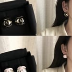 Chanel Stud Earrings Gold & Black – ABE810 / B19198