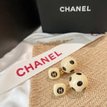 Chanel Ball Beige Earrings