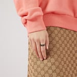 Gucci Icon Ring With Yellow Gold Interlocking G Black