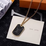 Louis Vuitton Monogram Eclipse Plate Necklace