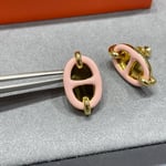 Hermes Mini Maillon Earrings Light Pink