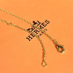 Hermes Mini Pop H Pendant Necklace Black And Gold