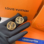 Louis Vuitton Compass Monogram Earrings Gold