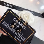 Chanel Cc Black Earrings