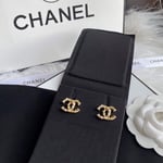 Chanel Cc Gold Earrings