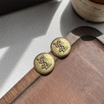 Saint Laurent YSL Round Earrings Gold