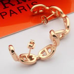 Hermes Chaine D’Ancre Enchainee Earring Rose Gold