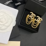 Chanel Cc Gold Earrings