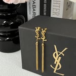 Saint Laurent YSL Tassel Gold Earrings