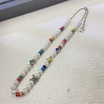 Louis Vuitton Mng Pearls Party Necklace Multicolor With Silver Metal M01500