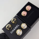 Chanel Stud Earrings Gold & Black – ABE810 / B19198