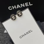 Chanel Cc Earrings Black