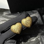 Saint Laurent YSL Heart Earrings Gold
