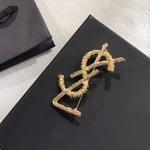 Saint Laurent YSL Brooch Gold