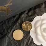 Saint Laurent YSL Round Earrings Gold