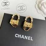 Chanel Lock Gold Earrings