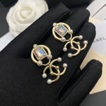 Chanel White Crystals Earrings