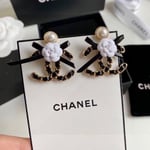 Chanel Cc Black Earrings
