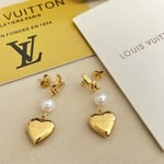 Louis Vuitton Lv Heart Earrings Gold M01011