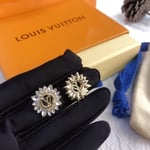 Louis Vuitton Sunburst Crystal Earrings Gold