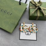 Gucci Gg Crystal In Gold Earrings