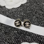 Chanel Cc Earrings Black