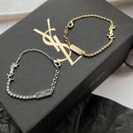 Saint Laurent Cassandre Charm Bracelet Palladium