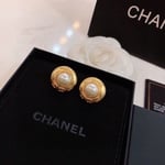 Chanel Button Gold Earrings