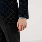 Gucci Icon Ring With Yellow Gold Interlocking G Black