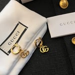 Gucci Gg Running Drop Earrings Gold