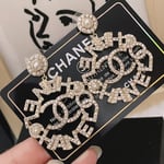 Chanel Pearl Caged Cc Drop Earrings Gold