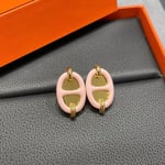 Hermes Mini Maillon Earrings Light Pink