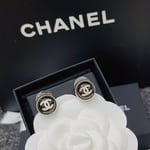 Chanel Cc Earrings Black