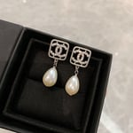 Chanel Cc Pear Earrings