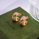 Gucci Blondie Enamel Hoop Earrings Pink 796764 J1630 8075