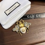 Gucci Gg Bee Brooch Gold With Stone