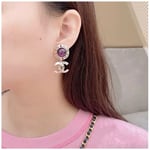 Chanel Purple Earrings