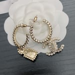 Chanel Cc And Perfume Bottle Hoop Earrings