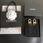 Chanel Lock Gold Earrings