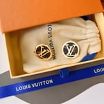 Louis Vuitton Compass Monogram Earrings Gold