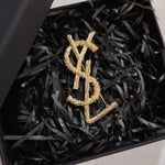 Saint Laurent YSL Brooch Gold