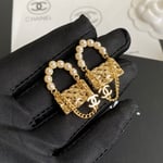 Chanel Lock Gold Earrings