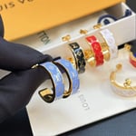 Louis Vuitton Nanogram Enamel Earrings Blue M01832