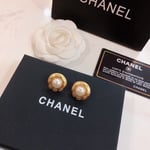 Chanel Button Gold Earrings