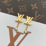 Louis Vuitton Gold And Diamond Earrings Q96495