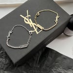 Saint Laurent Cassandre Charm Bracelet Palladium