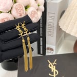 Saint Laurent YSL Tassel Gold Earrings