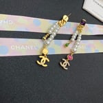 Chanel Cc Strass Drop Earrings