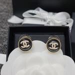 Chanel Cc Earrings Black